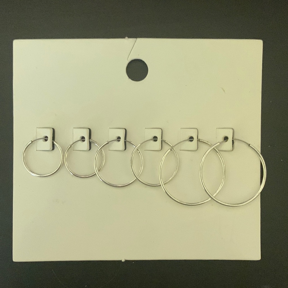 H&M 3pk Silver Hoop Earrings